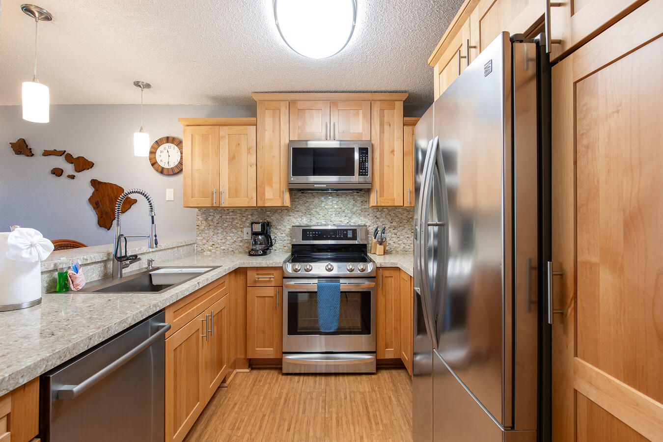 Chef’s Kitchen — Fully equipped for preparing your fresh catch from the local market.
